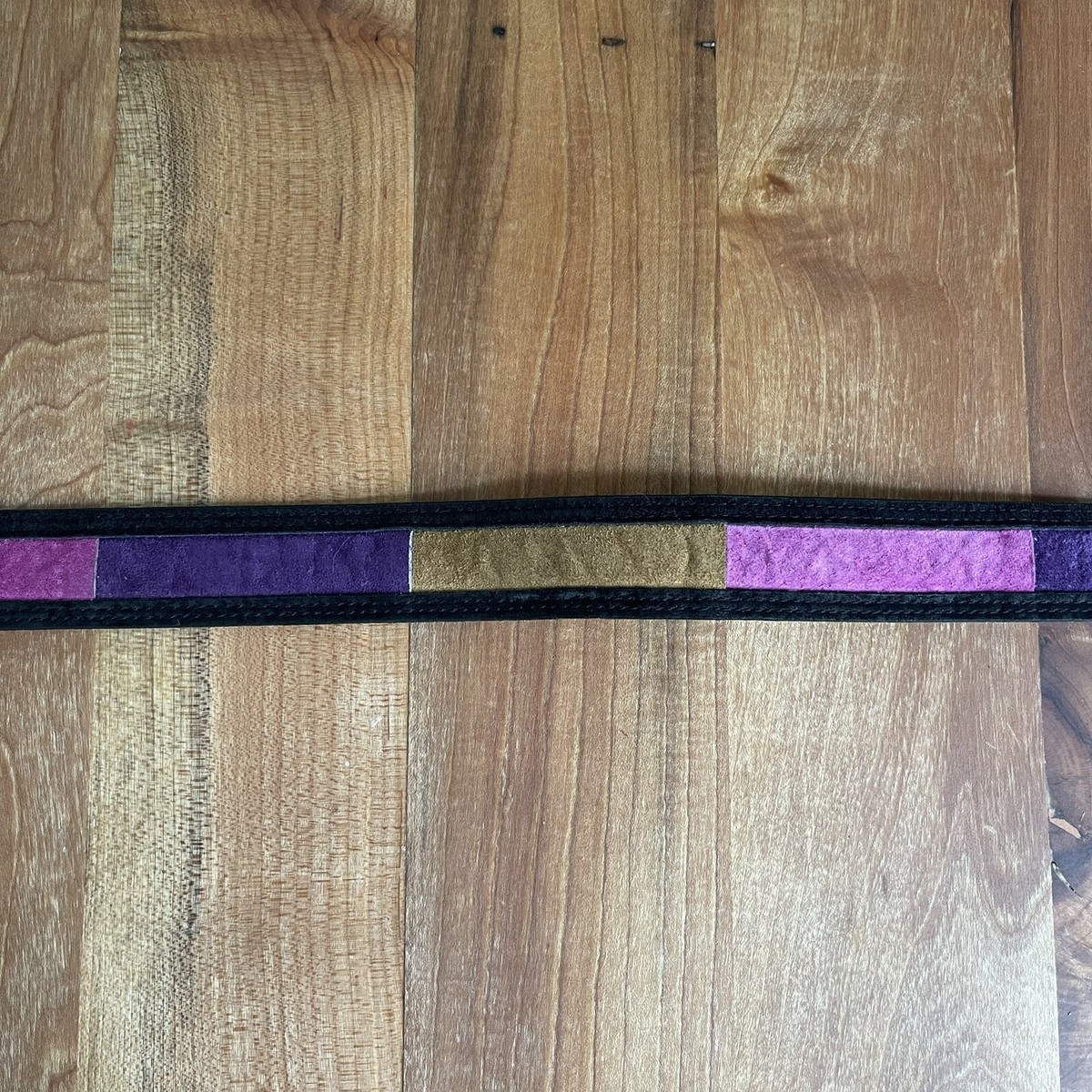 Vintage 90s EXPRESS Suede Color Block Belt Black Pink Yellow Purple Large Wide 90s Belt - Etsy main image 3