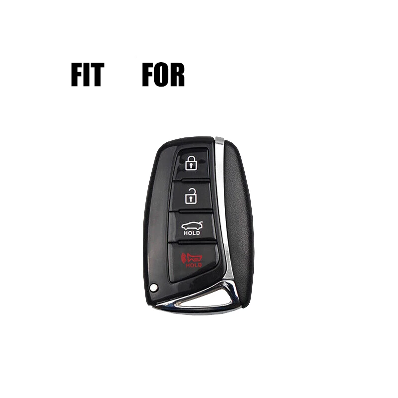 Funda de cuero genuino para llavero de coche para Hyundai Santa Fe Sonata Elantra Azera Foto 2 de 4