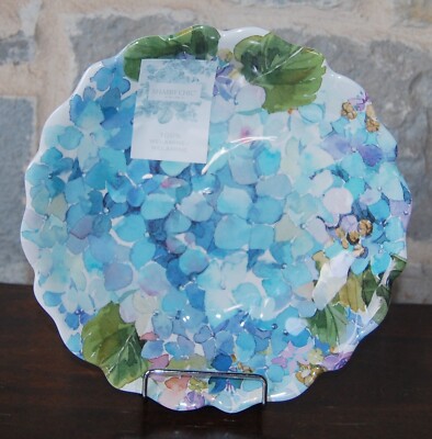 shabby chic Hydrangea Coupe Bowl/Plate set/2 Melamine  NWT blue - rachel ashwell