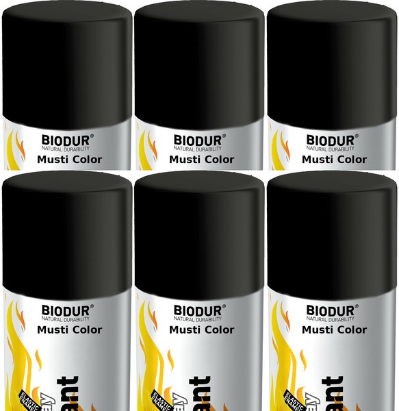 6X400Ml HitzebestäNdiger Hitzelack Thermolack Hochtemperatur Auspufflack Schwarz-image