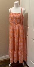Floral Maxi Sundress Stretch Back Panel 17” P2P 52” Length Large Orig $69