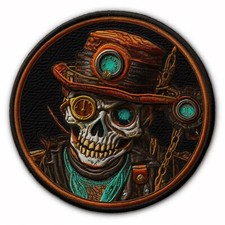 Halloween Skull Patch Iron-on Applique Horror Badge Scary Steampunk Decorative