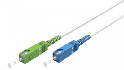 Glasfaserkabel (FTTH), Singlemode (OS2) White, (Simplex),SC-APC/SC-UPC, 5 m