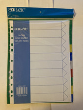 1 Packs of 8-Tab Colored Plastic Dividers for Ring Binder Color Index