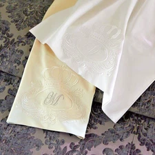 Frontgate Queen sheet set NOBLE embroidered 💯 cotton 1,000 thread count luxury