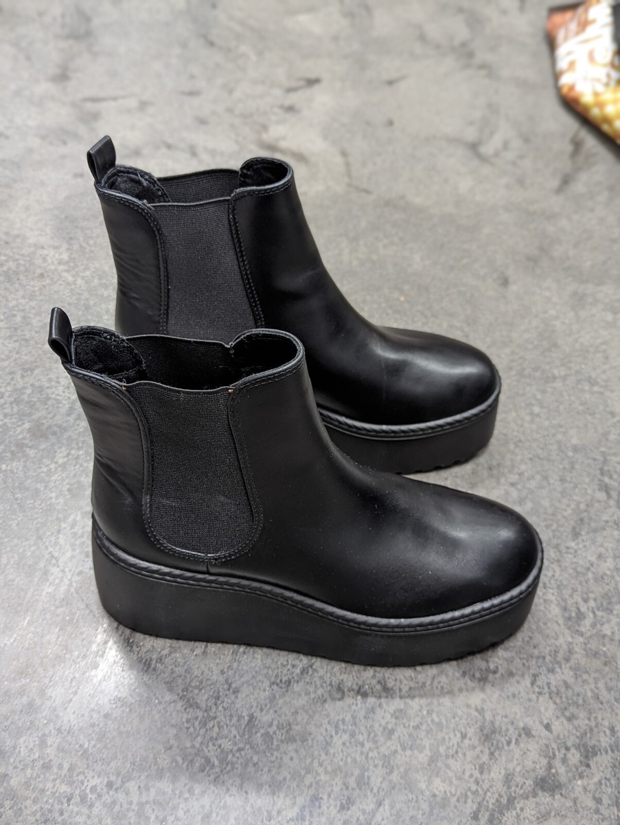 Sale!! Nine West☆ Henrita Platform Bootieブーティー Nine West Size 9.5 Henrita Black Chunky Platform Pull On