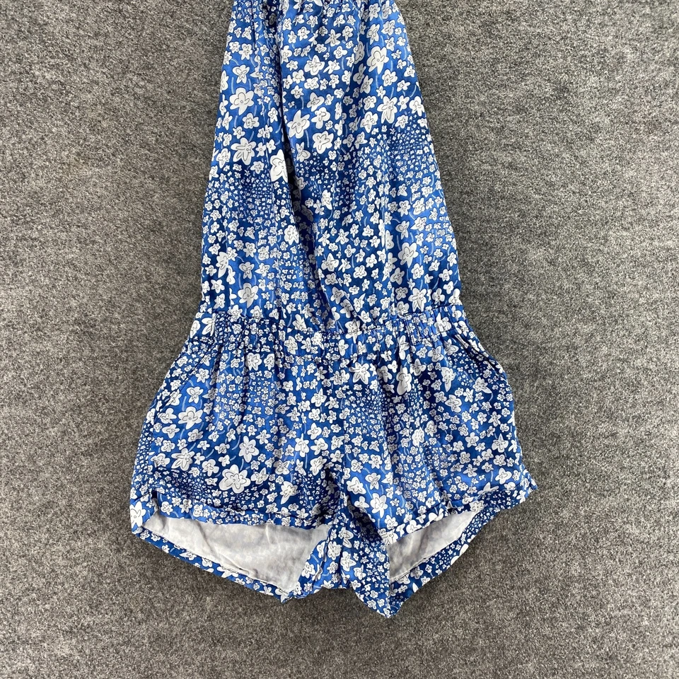 Комбинезон женский Hollister M средний синий цветочный без рукавов с бретелью через шею хлопок - Изображение 4 из 4