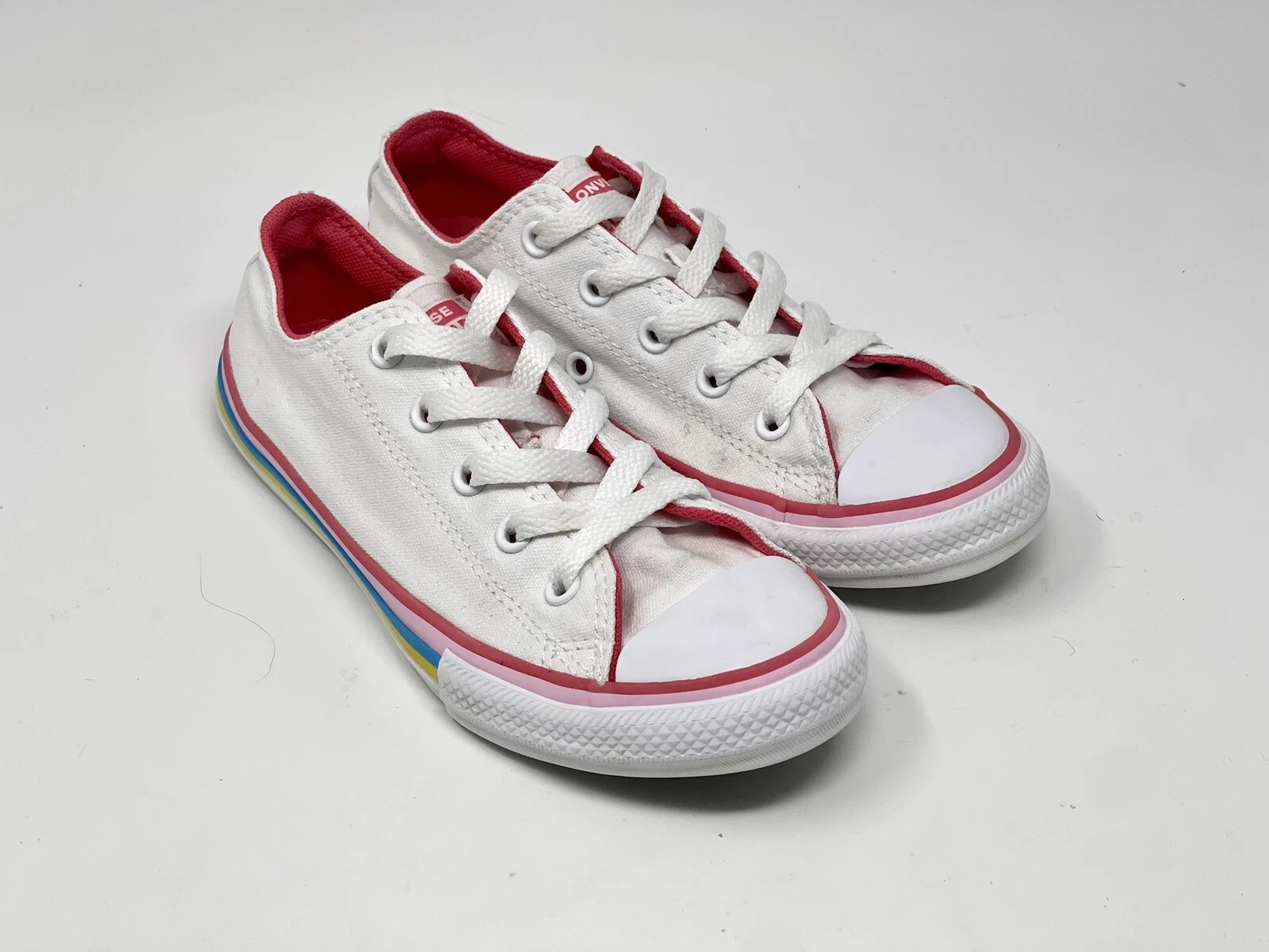 Suola interna arcobaleno bianca rosa bianca taglia 1 5 Converse All Star 668484f ottime condizioni
