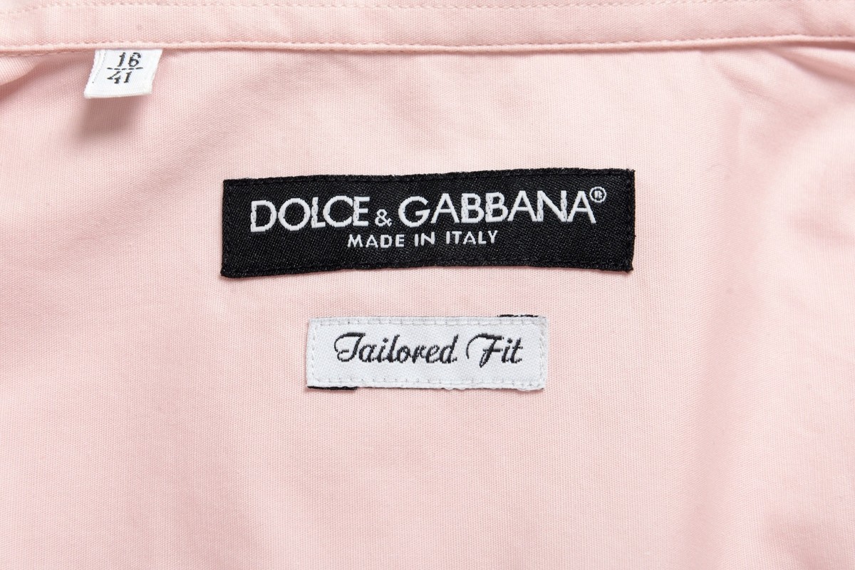 Chemise Homme Dolce&Gabbana Rose à Manches Longues - Taille US 16 (IT 41) - Coton - Neuf Sans étiquette