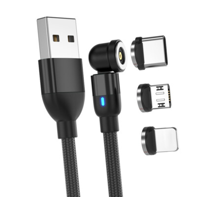3 in 1 1M Magnetische LED Ladekabel Handy Magnet USB für iPhone / Type-C / Micro