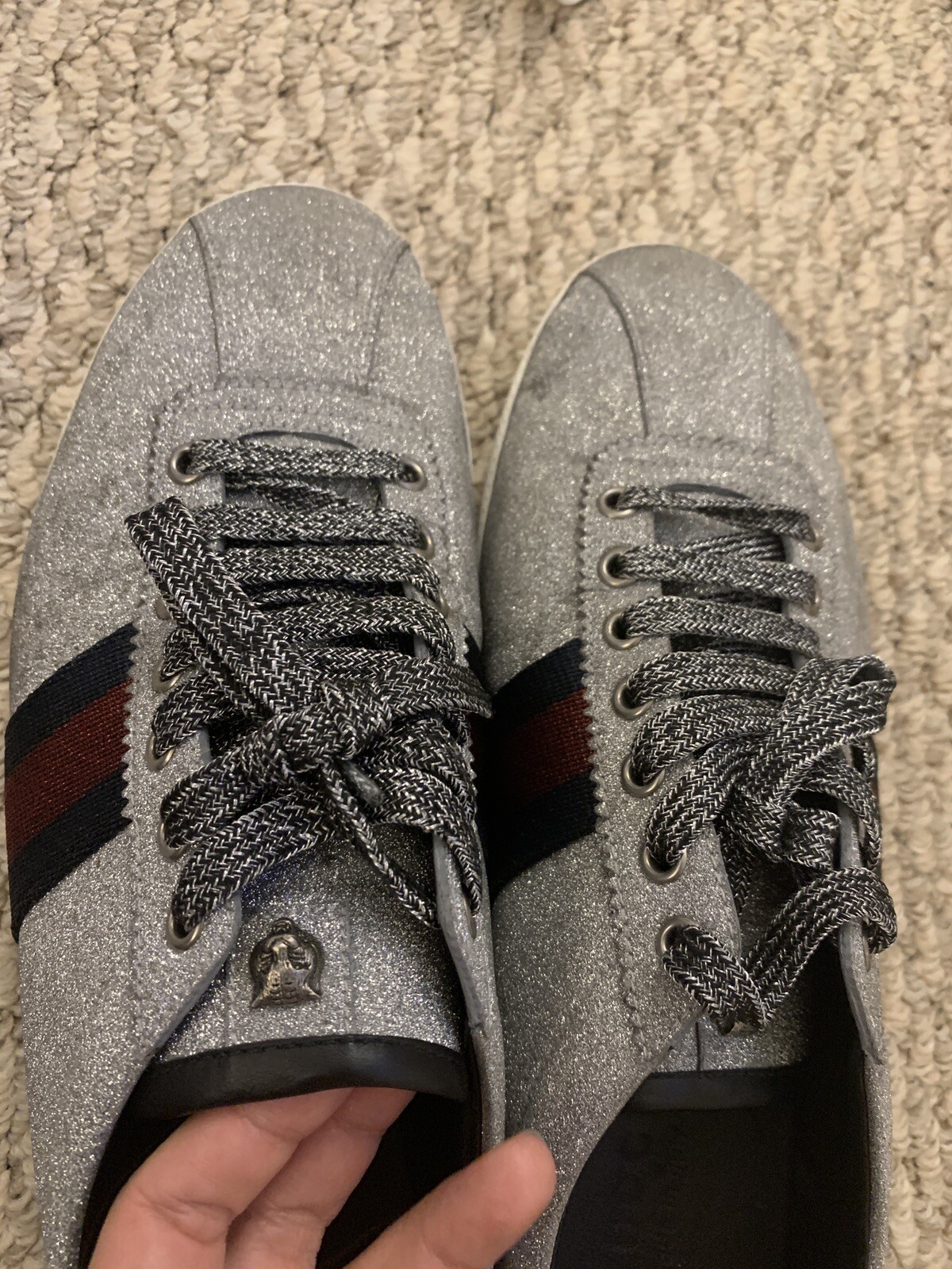 men's bambi web metallic sneakers