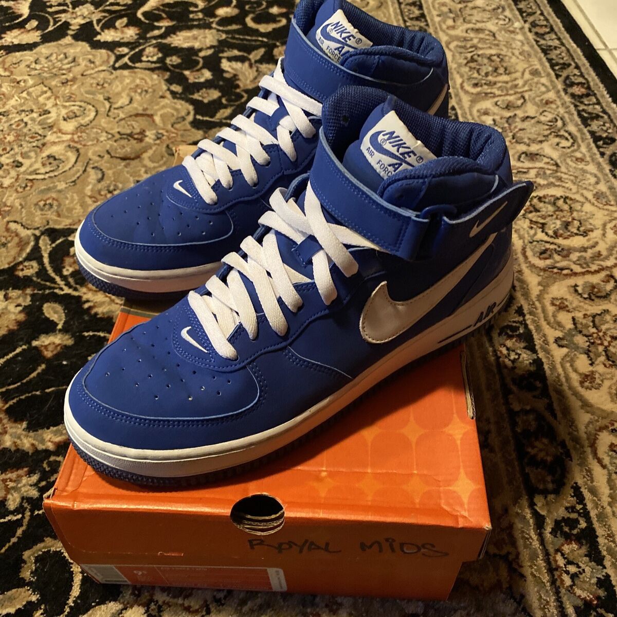 Size 9.5 - Nike Air Force 1 Mid 306352-412 Sport Royal/White Size 9.5 - Nike Air Force 1 Mid 306352-412 Sport Royal/White