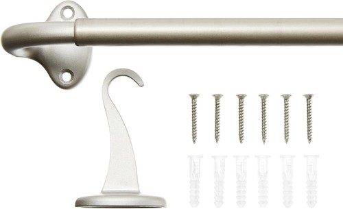 Amazon Basics Room Darkening Blackout Curtain Rod - 48" to 88", Nickel - Picture 2 of 6