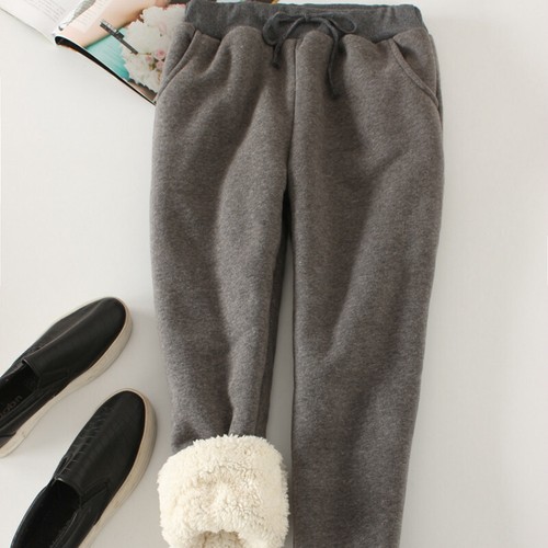 Damen Sherpa Haremshose Fleece gefüttert Damen Hose Winter warm Freizeit dick - Bild 18 von 30