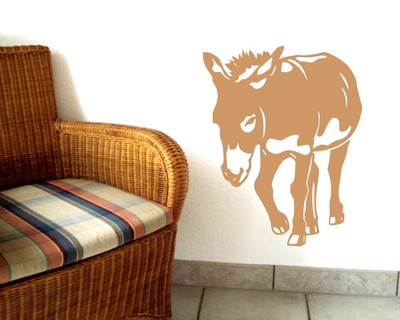 Samunshi Wandtattoo Esel 60cm Wandaufkleber Wandtatoo