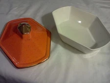 California Pottery Covered Dish # J 18 Orange