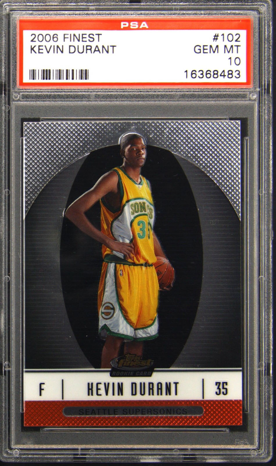 2006 FINEST #102 KEVIN DURANT ROOKIE RC #/539 PSA 10