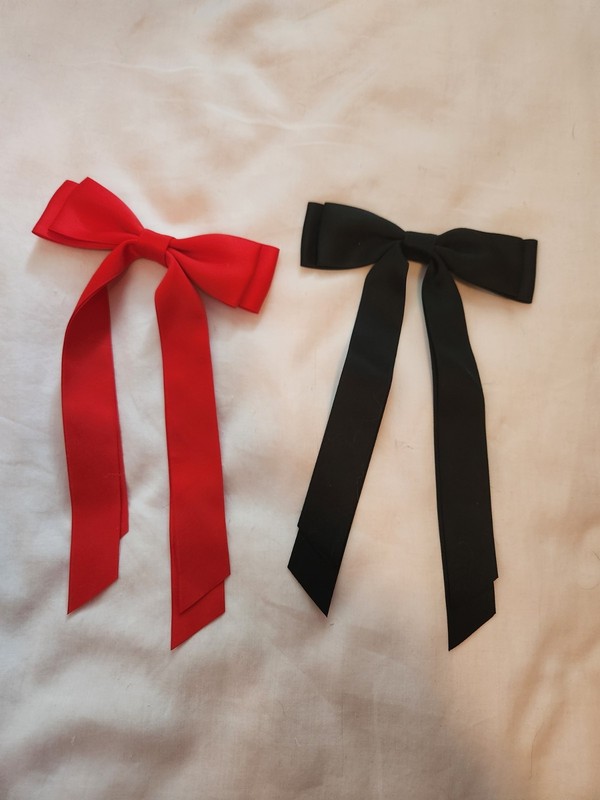 Black and red hair bows for girls and women
