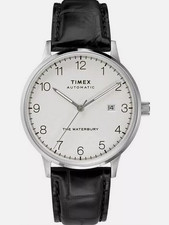 Timex Automatic Men's Leather Watch Black