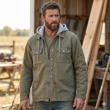 Dickies Jacket Mens L Green Canvas Grunge Barn Chore Utility Quilted Work Wear