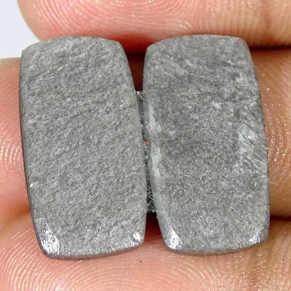 17.10Cts Natural Sheen Silver Obsidian Cushion Pair Cabochon Loose Gemstone - Imagem 2 de 4