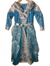 Disney Frozen Elsa Princess Dress Up Costume Girls Size 5/6 Blue Long Sleeve