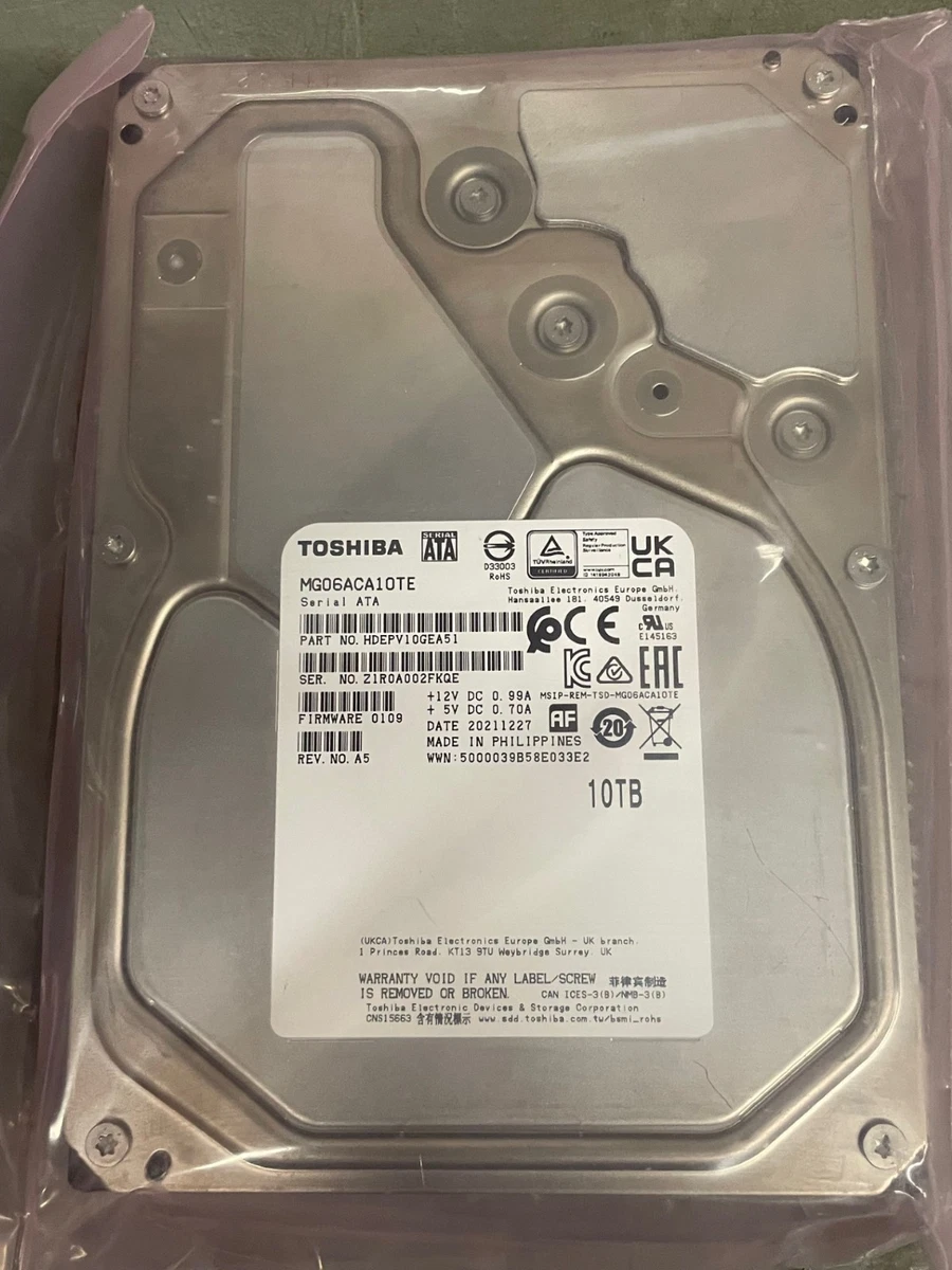 Toshiba Internal Hard Disk Drives 10 TB Storage Capacity for sale