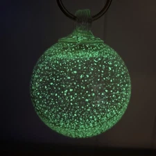 Glass Eye Studio? Blown Glass Ornament Glow In The Dark 4” Witch Ball Mystical