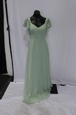 Azazie Women's Syenna A-Line Ruched Chiffon Dress AP2 Dusty Sage Size: A0 NWT
