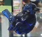 Vintage FENTON Art Glass Cobalt Blue Bird Of Happiness Figurine 4"