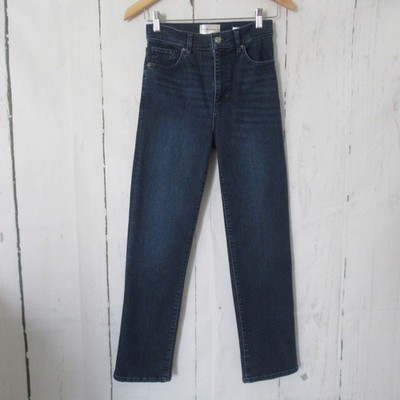 FRAME Jeans 25 Le Sleek Straight Dark Blue Trick High Rise LSLS814