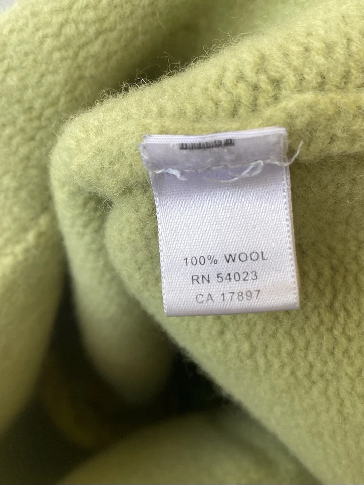 Suéter Vintage Banana Republic 100% Lana Verde Claro Botón Palanca L Y2K Niños Foto 4 de 4