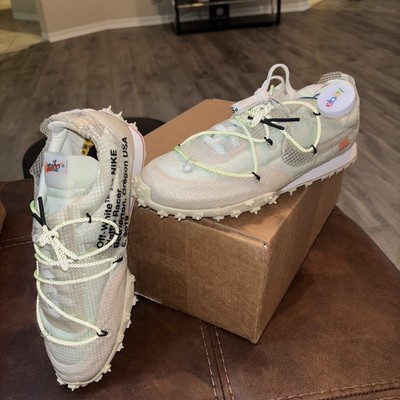 Nike x Off-White Waffle Racer Electric Green Sneaker CD8180-100 Womens Size 10.5