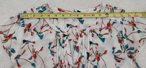 41 Hawthorn Top Women's Medium Multicolor Floral Short Sleeve Summer Casual - Picture 7 of 11