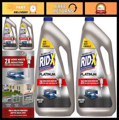 Rid-X Septic Tank Treatment Platinum Liquid 6 Month Supply Pack of 2