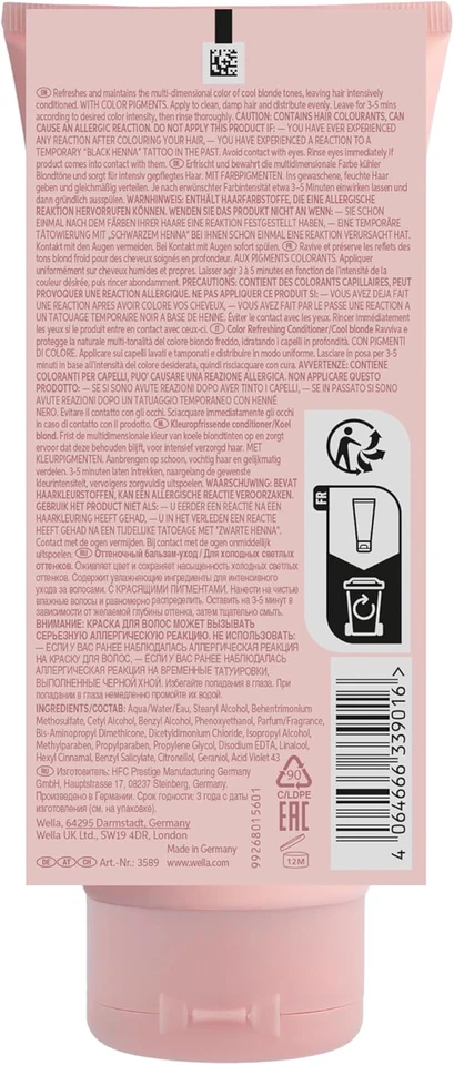 Wella Professionals INVIGO BLONDE RECHARGE Balsamo per Capelli – Rinnova E Manti - Immagine 3 di 4