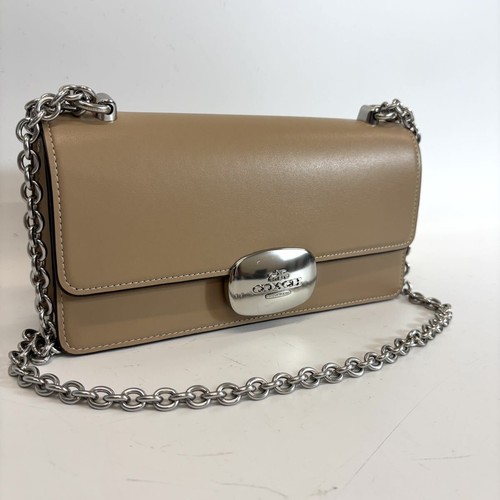 COACH Leather Shoulder Bag Brown Beige Excellent Condition