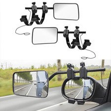 2x Flat Caravan Towing Mirrors for Cars Universal Wing Mirrors Extension Mirror