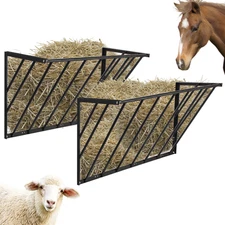 Hay Feeder Blanket Holder,Wall Hay Rack,Metal Hay Feeder for Horses,Goats,Sheep