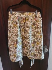Vintage Hand Made 1950' s Half Apron Pinny Tie Waist Poppy Flowers