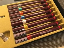 VTG rOtring isograph / 8 drawing pens art. # 151903 / Box & Papers / GERMANY NOS