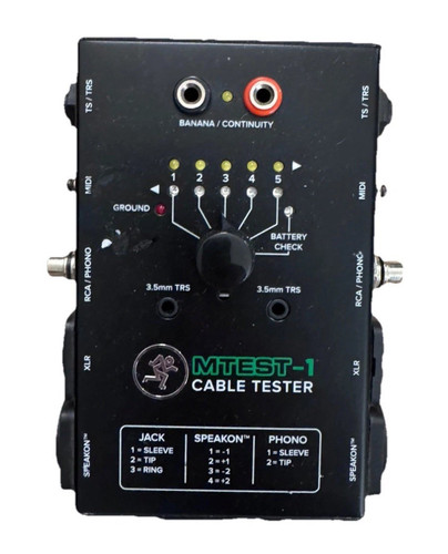 Cable Tester Mackie Mtest-1  Audio Cable Tester Guitar Bass Instrument 