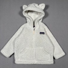 Patagonia Jacket Toddler 6-12 M White Furry Friends Fleece Bear Ears Coat 61155