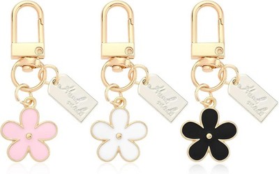 Schöne Schlüsselanhänger mit Blumenmotiv, 3 Stück - Praktisches Accessoire für F