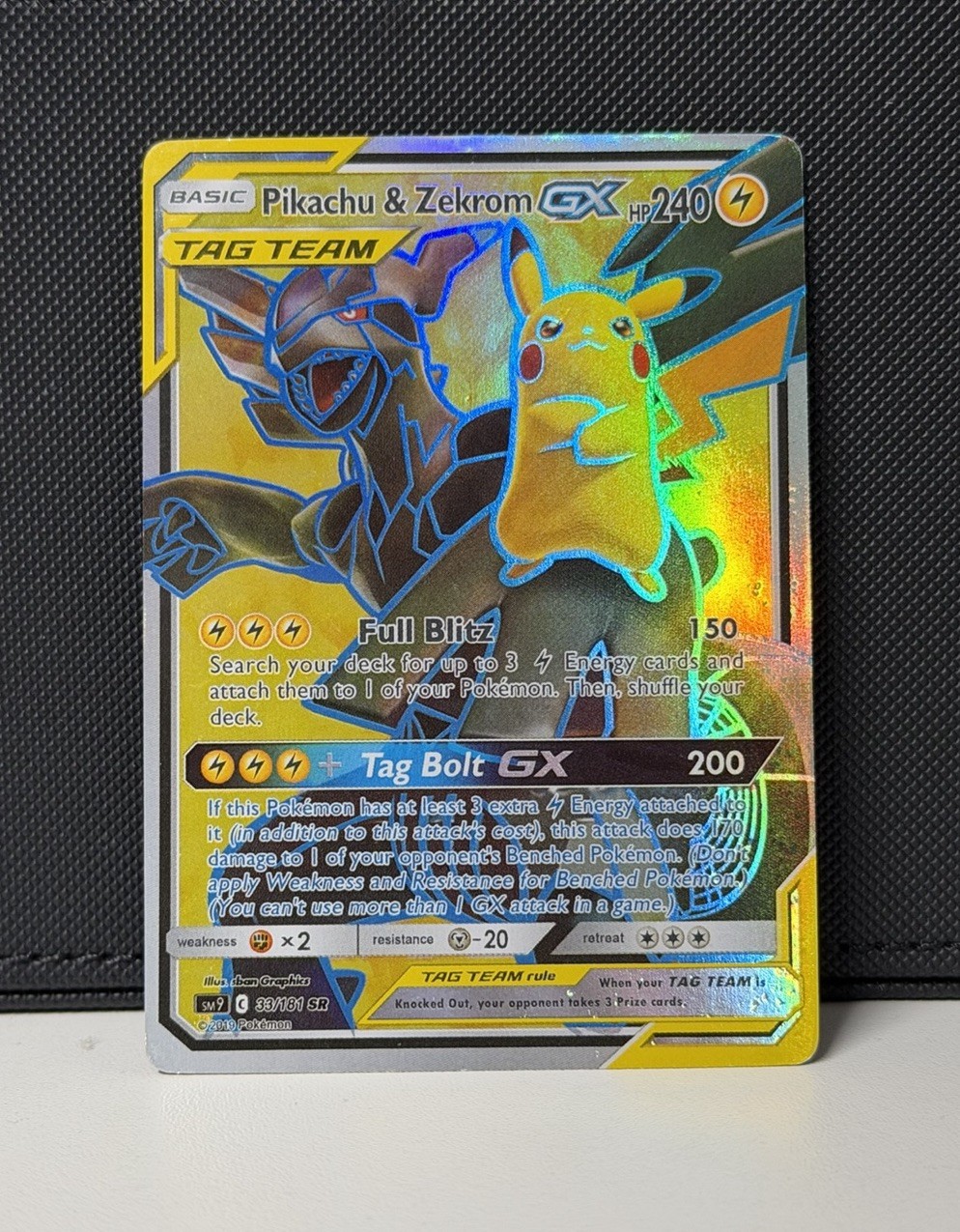 Pikachu & Zekrom 162/181 Gx Tag Team EN 2019 Fullart - Pokémon