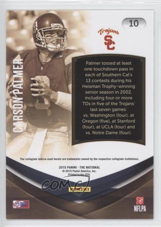 2015 Panini National Convention Collegiate Legends Carson Palmer #10 fm0
