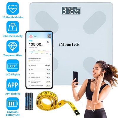 Smart Digital Scale for Body Weight BMI App Sync LCD Display 397lbs