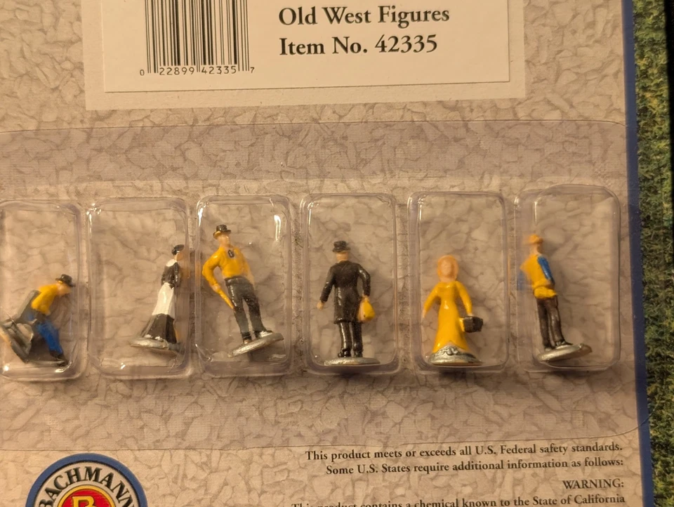 Bachmann Mini-People Old West Figures #42335, HO / 1:87 scale, new in package - Image 2 of 3
