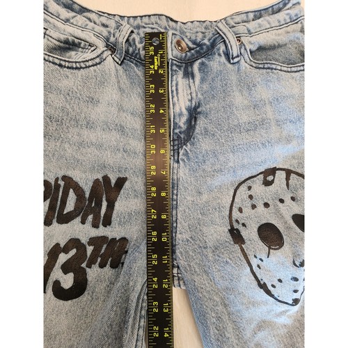 Hot Topic Friday The 13th Jason Wide Leg Jeans SZ 9 Halloween Horror - Picture 7 of 8