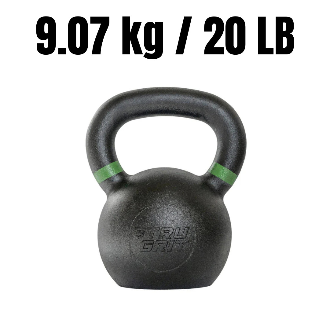 Heavy Duty Kettlebell Cast Iron 20lb Balanced Weight Strength Fitness & Training